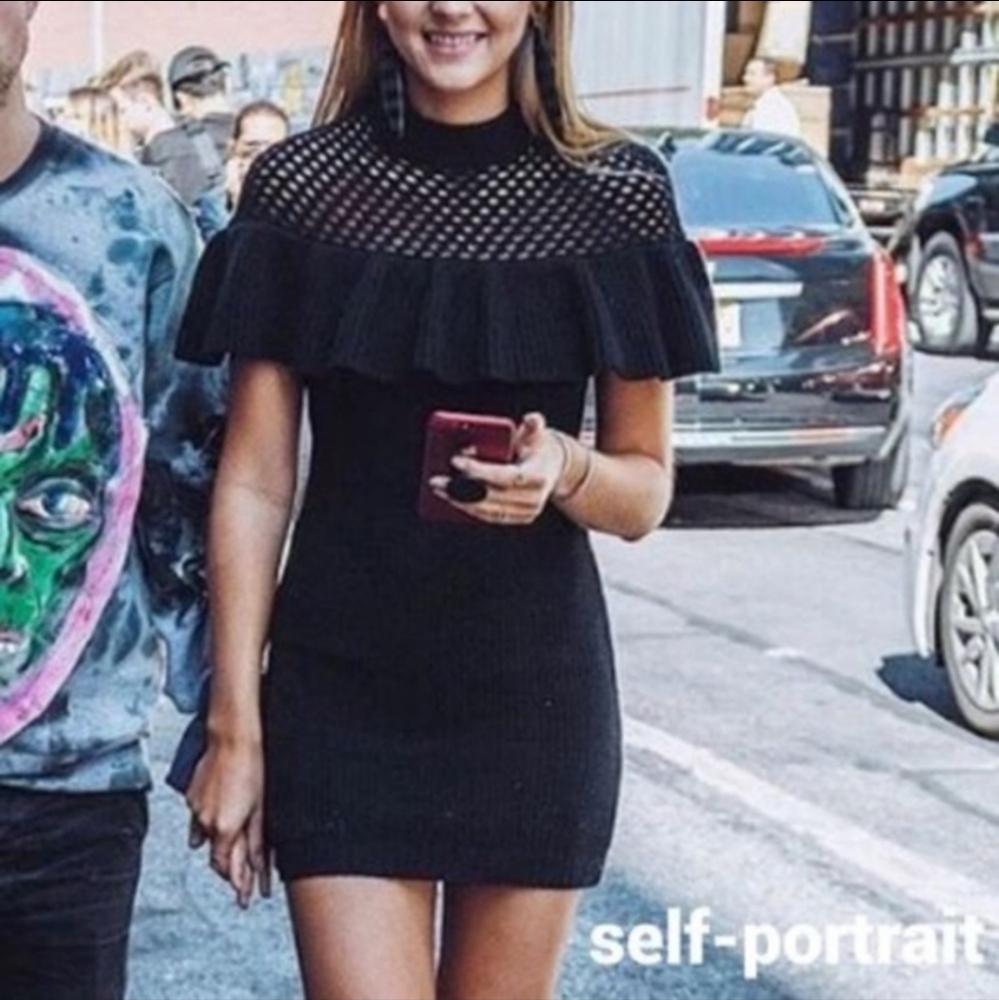 Self-Portrait Sweater Mini Dress